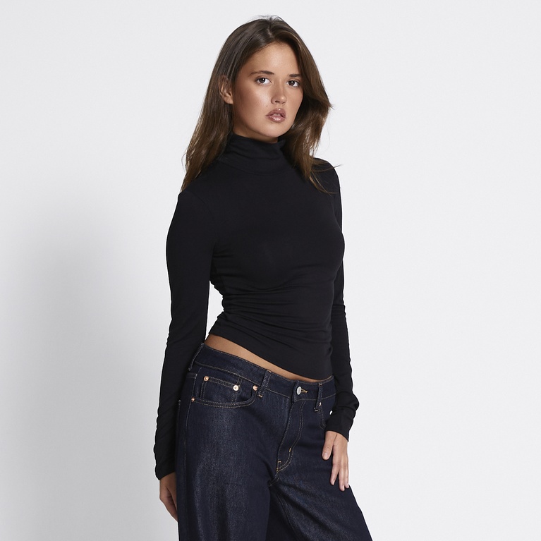 Soft feel polo top "Eline" Black